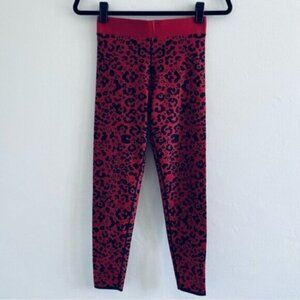 ULTRACOR Legging 24" Leopard Animal Print Medium Red Black Active $177 Revolve